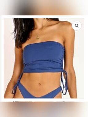 NWT! L*Space Summer Women's Kim Indigo Blue Swim Vacation Bikini Top Size Small